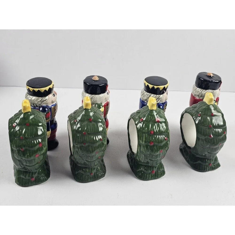 Block Spal Whimsy Christmas Holiday Nutcracker Napkin Rings Holders Set Of 4